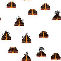 volcano lava eruption nature vector seamless pattern