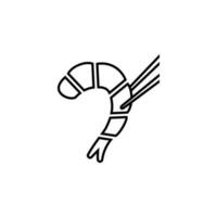 Shrimp, sticks vector icon illustration
