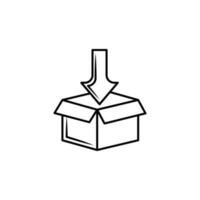 Arrow in box vector icon illustration