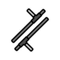 tonfa weapon military color icon vector illustration