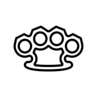 brass knuckles weapon military line icon vector illustration