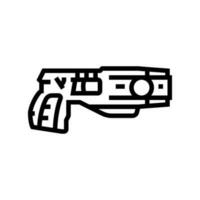 Taser arma militar línea icono vector ilustración
