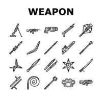 weapon gun game knife war icons set vector