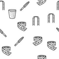 garden tool shovel rake vector seamless pattern