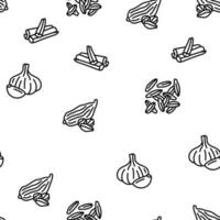 spice food herb leaf vector seamless pattern