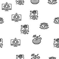 meditation yoga relax zen vector seamless pattern