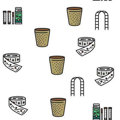 garden tool shovel rake vector seamless pattern