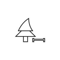 tree and bench vector icon illustration