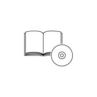 disk and book vector icon illustration