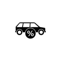 car, percent sign vector icon illustration