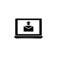 Laptop with envelope and document on screen vector icon illustration