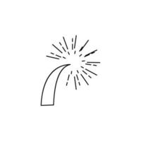 Flat a firework vector icon illustration