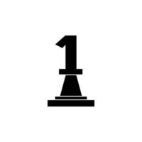 trophy with number one vector icon illustration