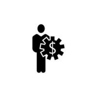 man and gear vector icon illustration