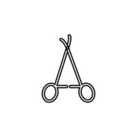 Surgical scissors vector icon illustration