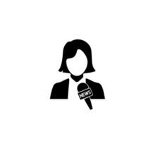 news reporter avatar vector icon illustration