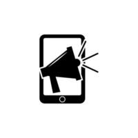 smartphone device with megaphone vector icon illustration