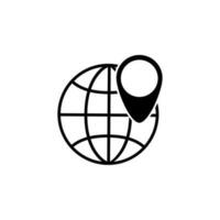 dot on the globe outline vector icon illustration