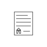 House Contract line vector icon illustration