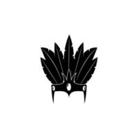 Diadem with feathers vector icon illustration