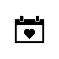 heart calendar vector icon illustration