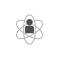 man in the circle of the atom line vector icon illustration