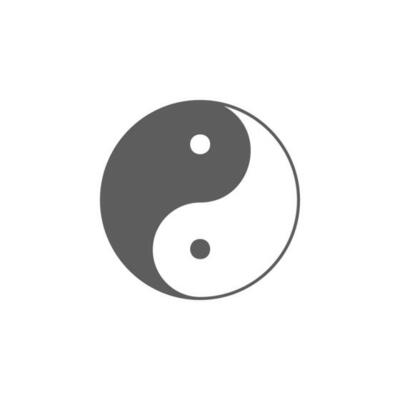 Yin Yang vector icon illustration
