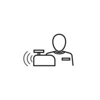 cashier, cash desk, communication vector icon illustration