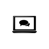 technology laptop mail bubble speech pictogram vector icon illustration