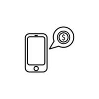 Mobile phone, money vector icon illustration