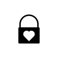 lock with a heart vector icon illustration