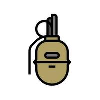 mano granada arma guerra color icono vector ilustración