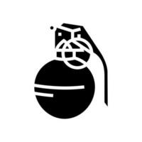 grenade weapon war glyph icon vector illustration