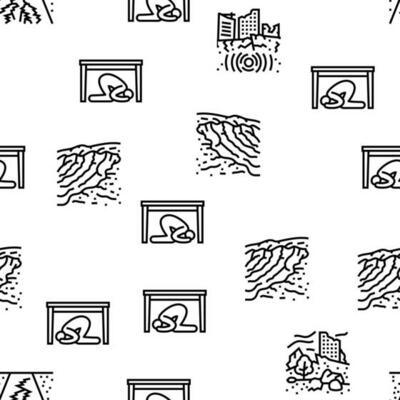 volcano lava eruption nature vector seamless pattern