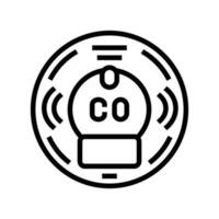 smart carbon monoxide detector home line icon vector illustration