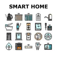 home smart technology control icons set vector