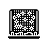 acorazado tablero juego mesa glifo icono vector ilustración