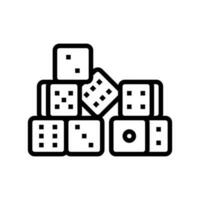 dice game board table line icon vector illustration