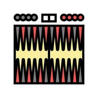 backgammon game board table color icon vector illustration