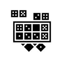 dominoes set board table glyph icon vector illustration