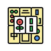 mahjong tiles board table color icon vector illustration