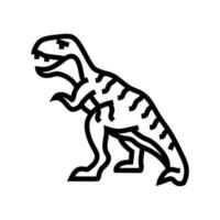 tiranosaurio rex dinosaurio animal línea icono vector ilustración