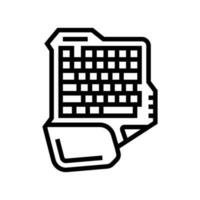 teclado juego de azar ordenador personal línea icono vector ilustración