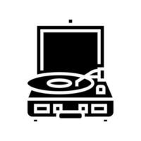 record player hipster retro glyph icon vector illustration