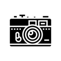 vintage camera hipster retro glyph icon vector illustration