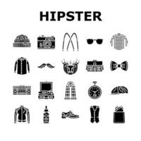 hipster retro vintage old style icons set vector