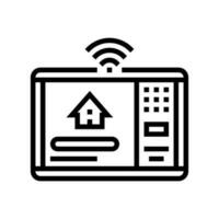 smart home hub line icon vector illustration