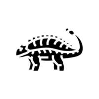 Ankylosaurus dinosaurio animal glifo icono vector ilustración