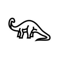 diplodocus dinosaur animal line icon vector illustration