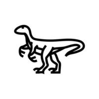 velociraptor dinosaurio animal línea icono vector ilustración